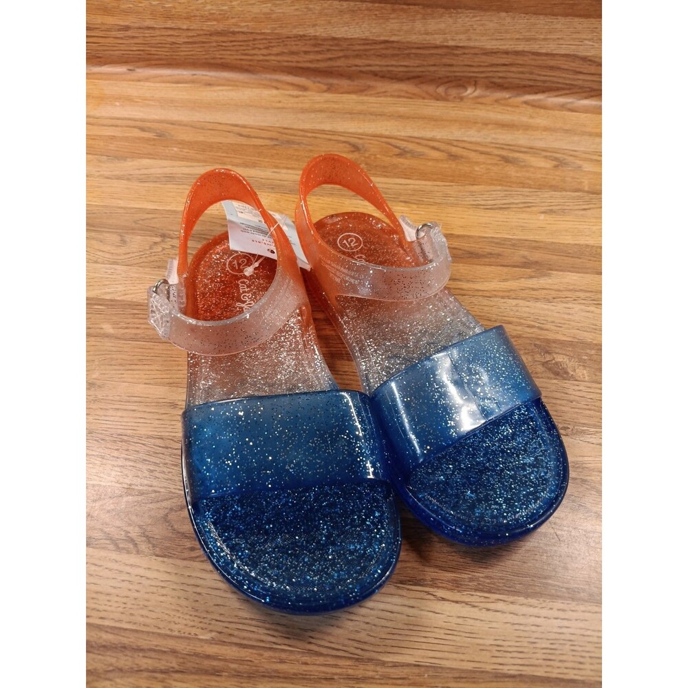 Cat & Jack Jelly Glitter Sandals Red/white/Blue Size 12